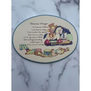 Parents prayer oval home decor teddy bear on rocking horse